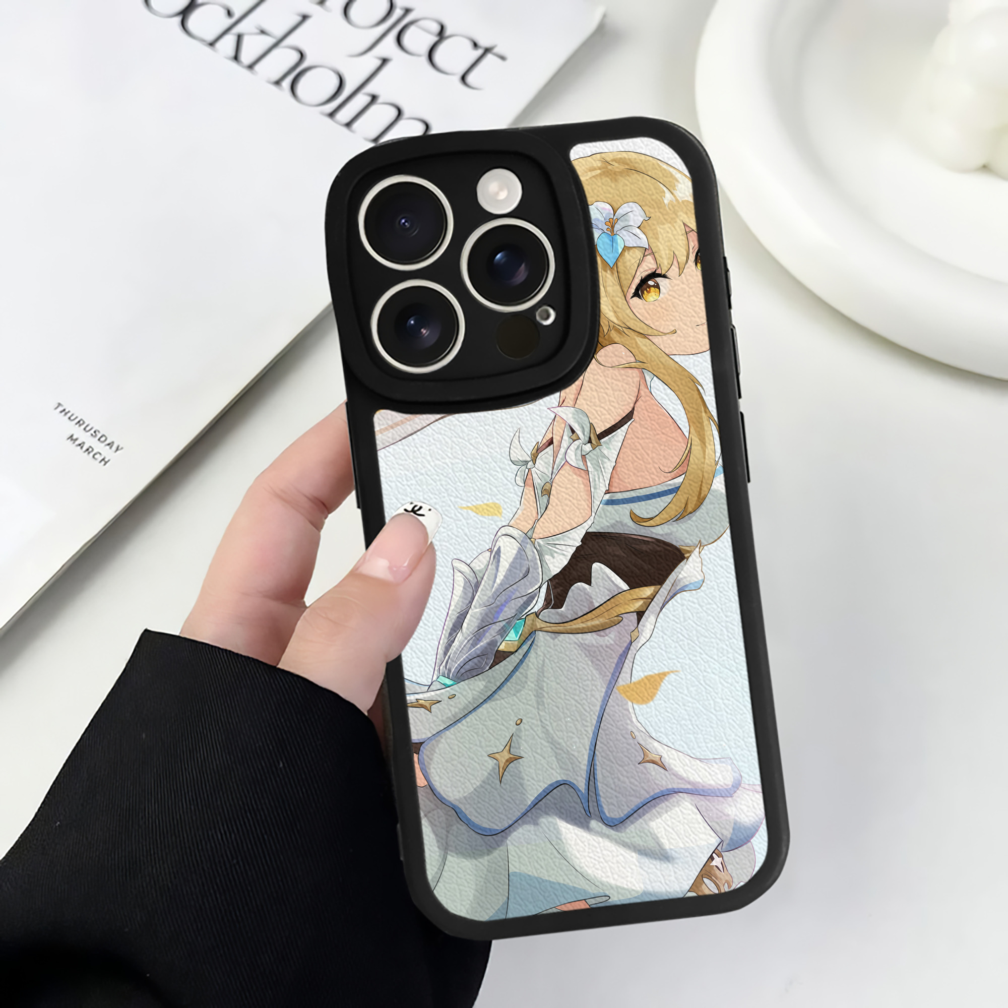 げんし神 genshin 【iPhone 16シリーズ対応】シリコンスマホケース（レザー調） 材質：シリコン